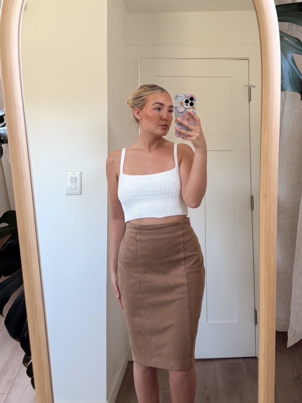 Lila Rose Pencil Skirt in Camel Brown